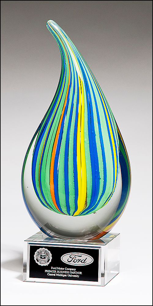 Color Crystal Mint Drop Trophy Award