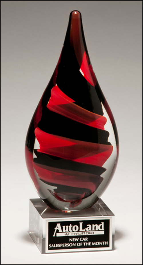 Color Crystal Red & Black Helix Trophy Award