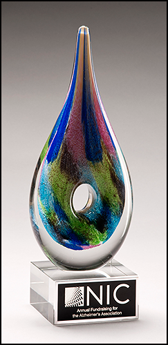 Color Crystal Paint Drop Trophy Award