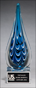 Color Crystal Peacock Feathers Drop Trophy Award