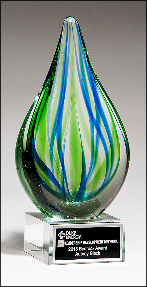 Color Crystal Seascape Drop Trophy Award