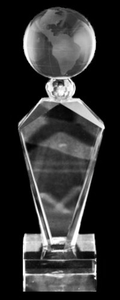 Deco Globe Crystal Trophy Award 