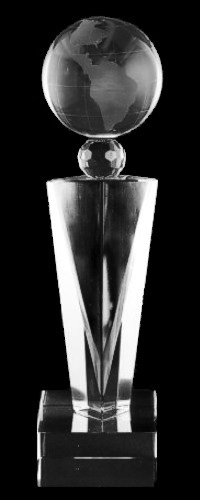 Elegante Globe Crystal Trophy Award