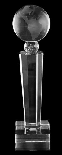 Tuscany Globe Crystal Trophy Award
