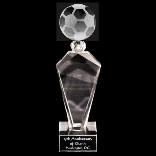 Deco Soccer Ball Crystal Trophy Award