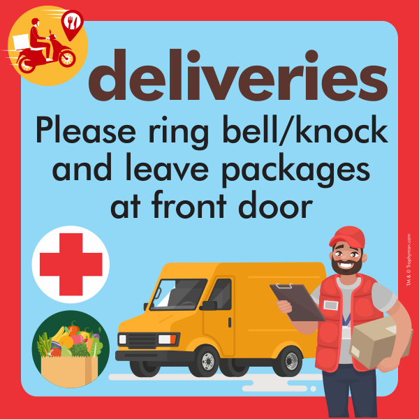 Coronavirus Door Delivery Privacy Sign