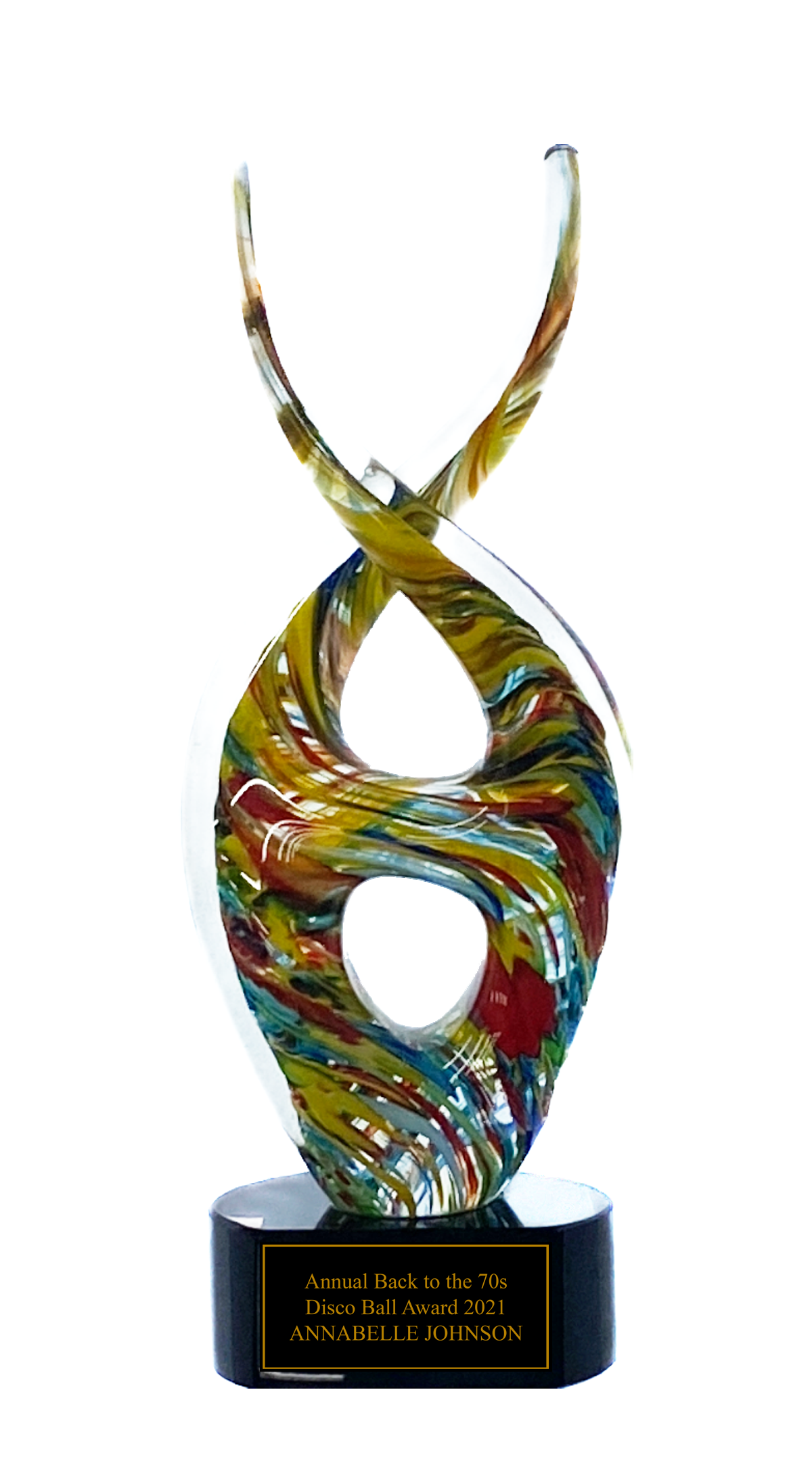 Dual Rising Color Crystal Trophy Award
