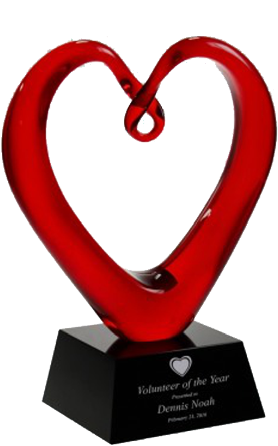 Color Crystal Double Heart Trophy Award