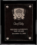 Polished Ebony Finish Plaque - Floating Engraved Acrylic Plate