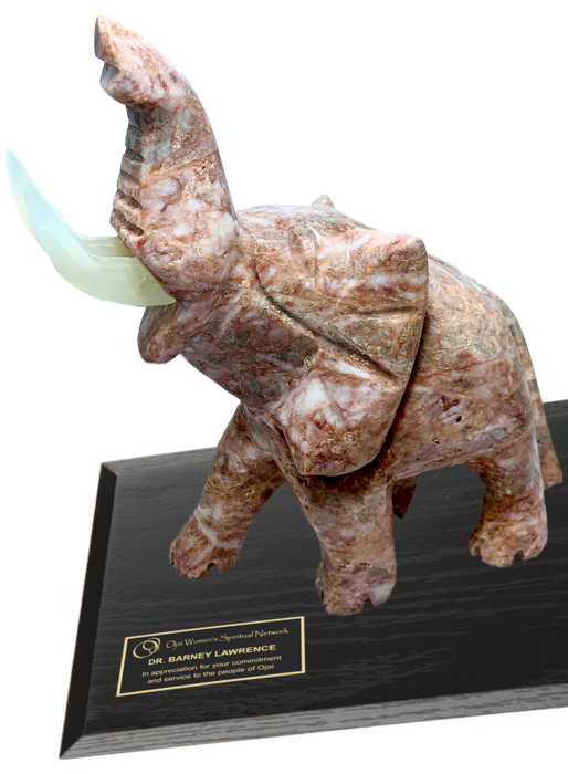 Pink Onyx Elephant Trophy Award 