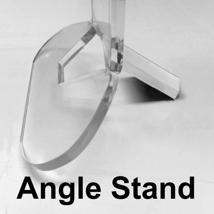 1-piece Angle Stand is crafted from a single piece of acrylic.