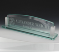Glass Name Plate Holder Stand with Glass Engraved Name Plate  