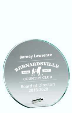 Clear Circle Glass Trophy Award