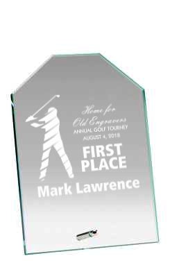 Chisel-Top Glass Trophy Award
