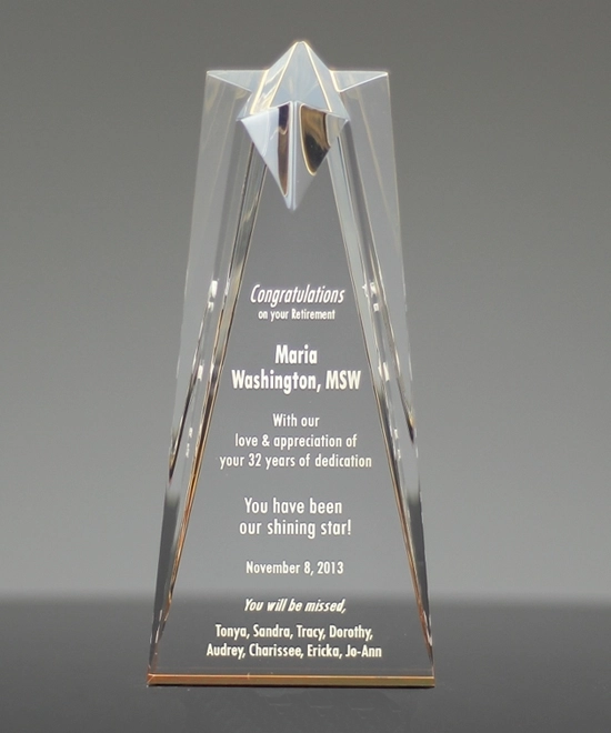 Gold Star Acrylic Trophy Award