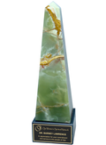 Royal Green Onyx Obelisk Trophy Award