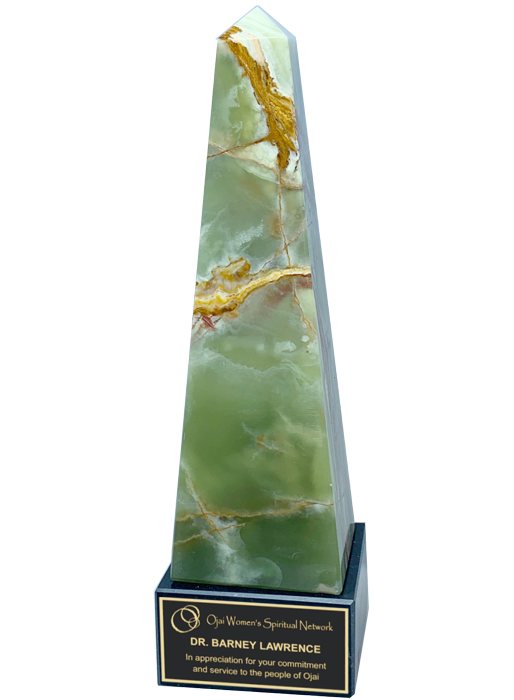 Royal Green Onyx Obelisk Trophy Award