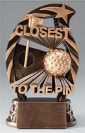 Closest To The Pin Bronze Golf Star Arch Resin Trophy Award