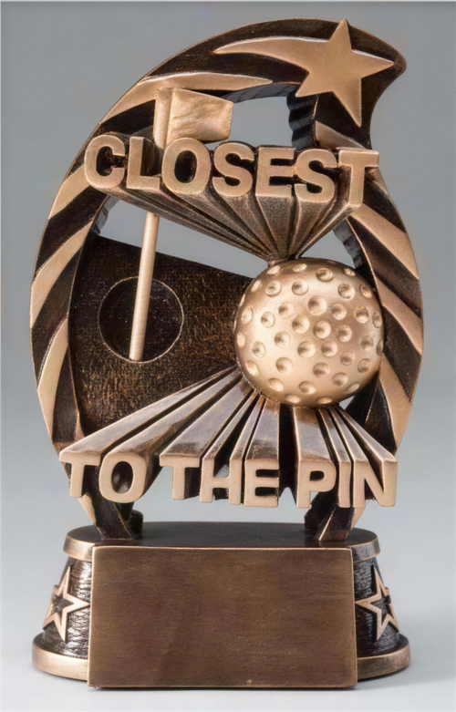 Closest To The Pin Bronze Golf Star Arch Resin Trophy Award