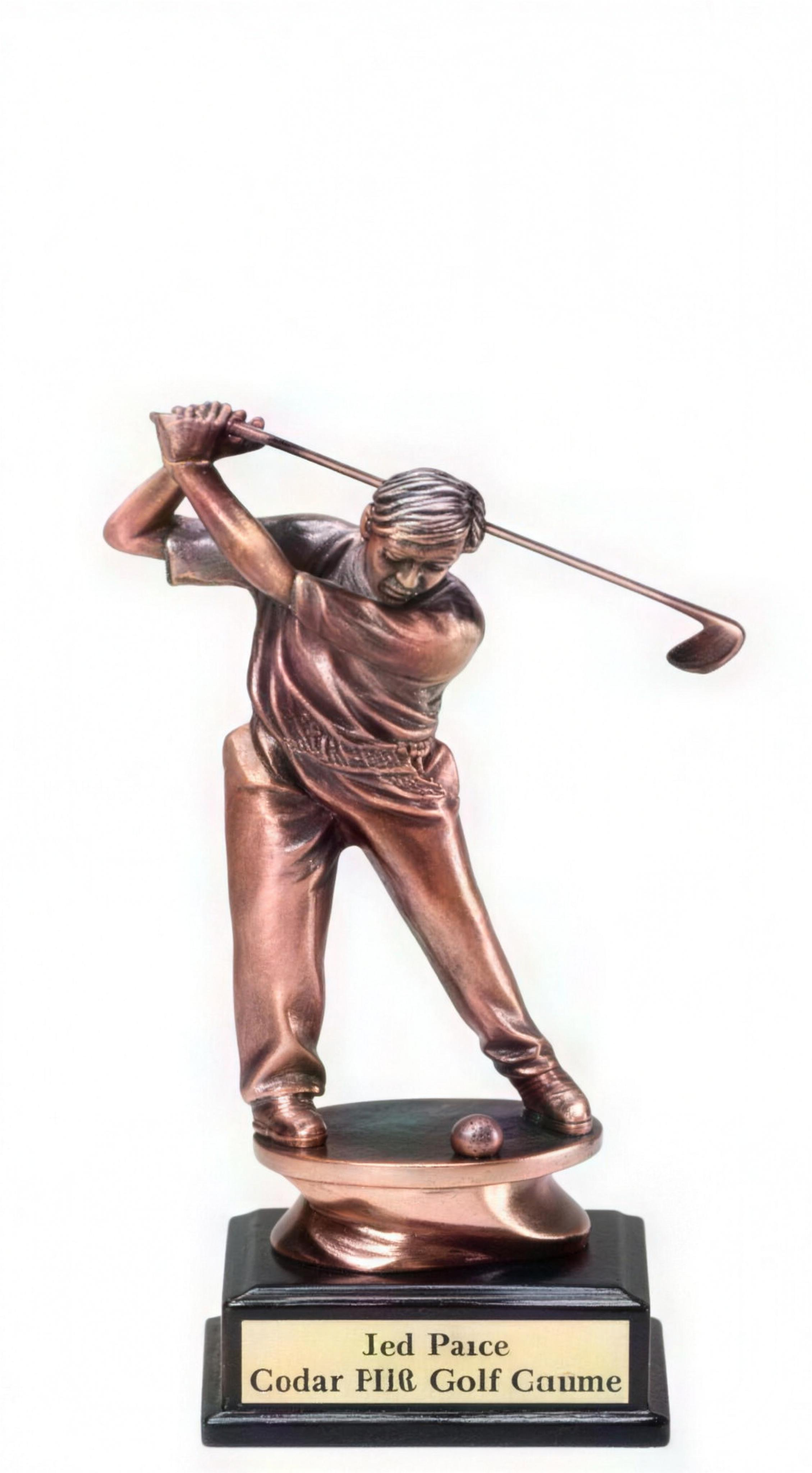 Driver Copper Golf Resin Sculpture