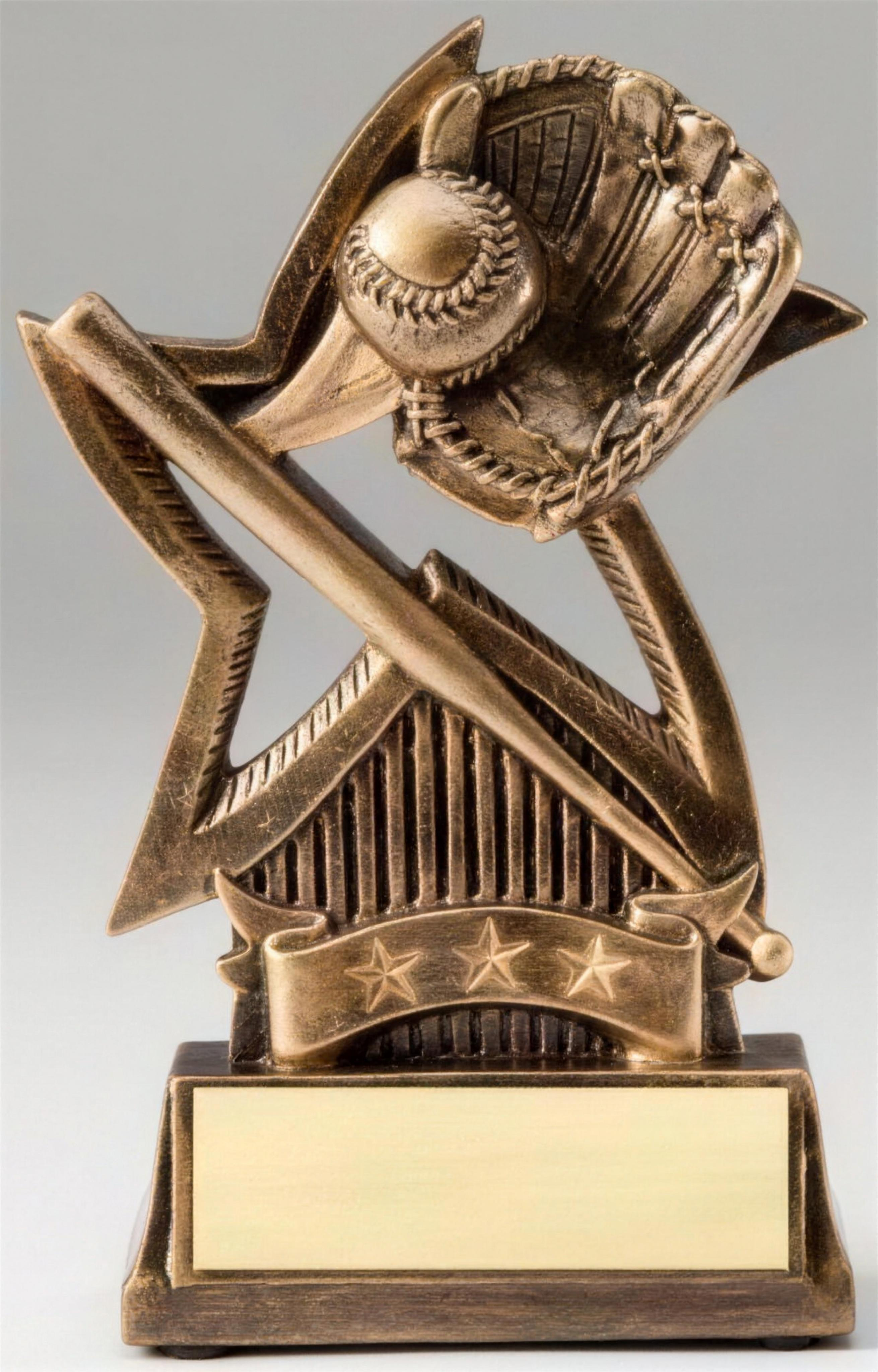 Baseball Star Bronze Resin Trophy Award