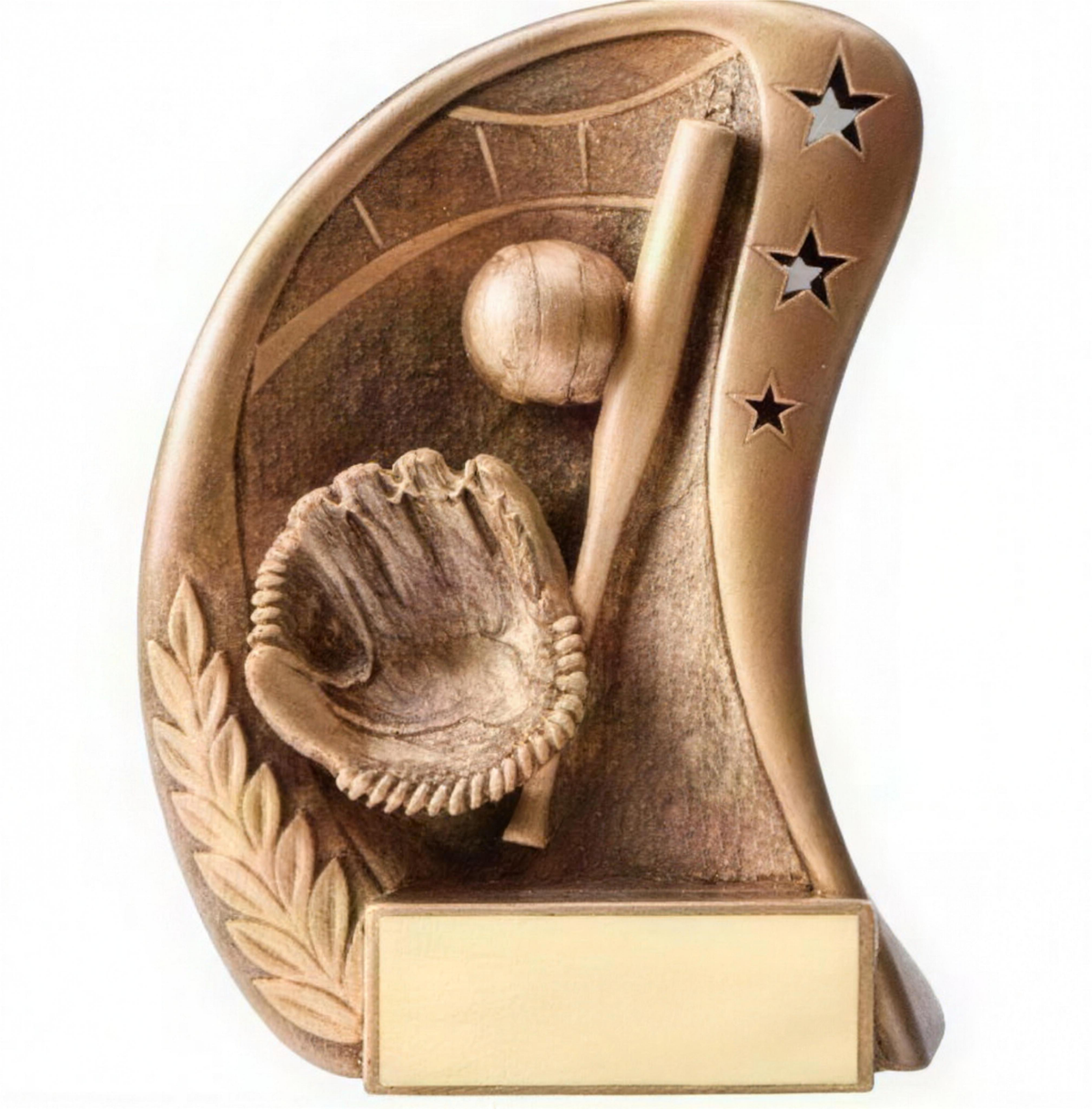 Baseball Curve Bronze Resin Trophy Award