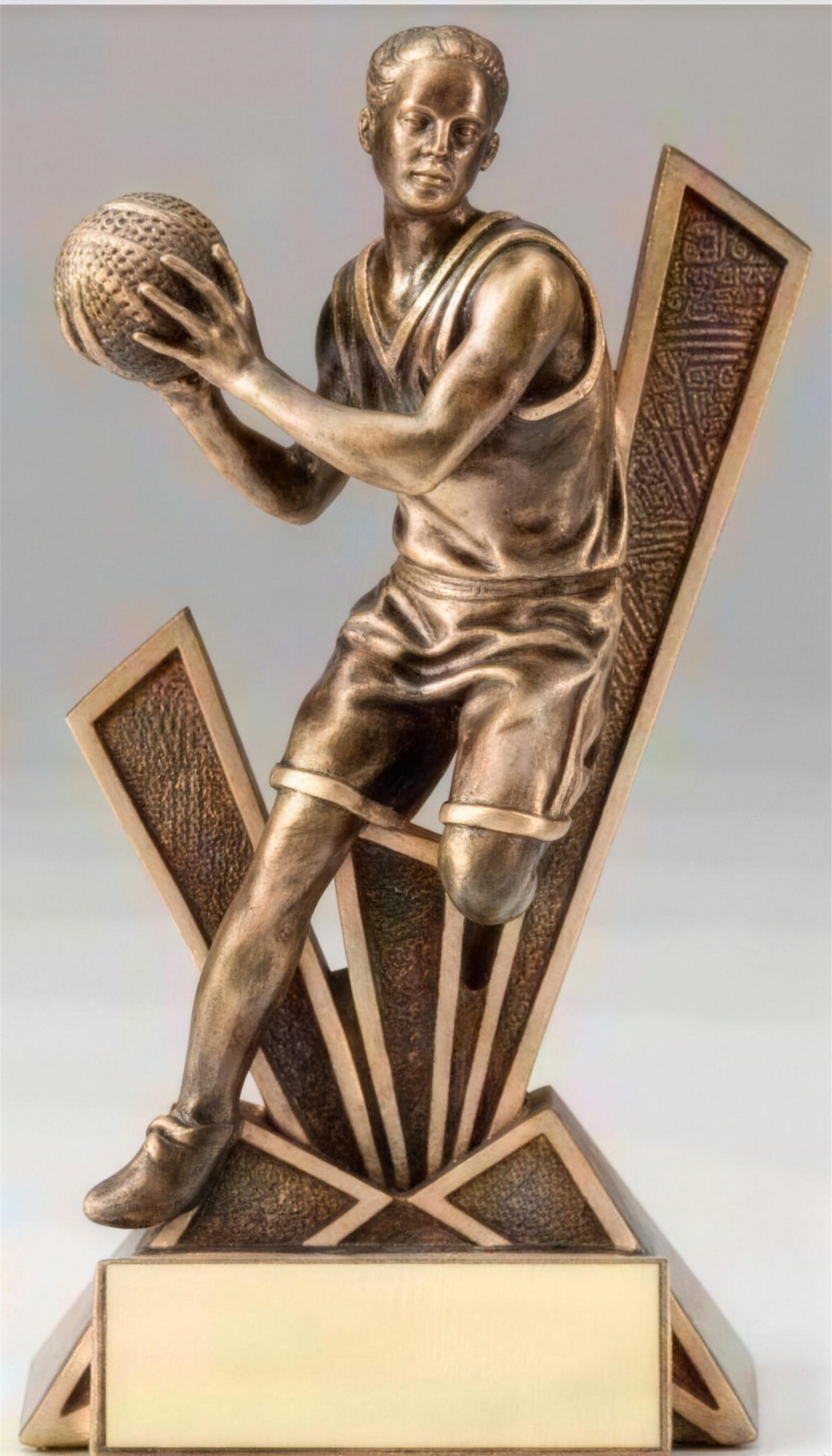Basketball Male Checkmate Bronze Resin Trophy Award
