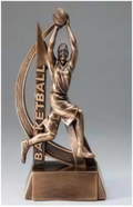 Basketball Ultra Action Female Bronze Resin Trophy Award