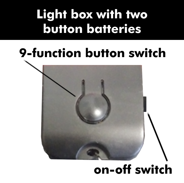 Light box for Multi-colored Light-Up Stand comes already installed. Two button batteries included.
