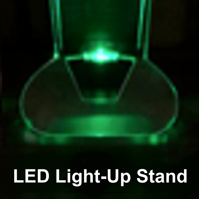 Multi-colored Light-Up Stand has 9-function switch and flashes 7 different colors.  