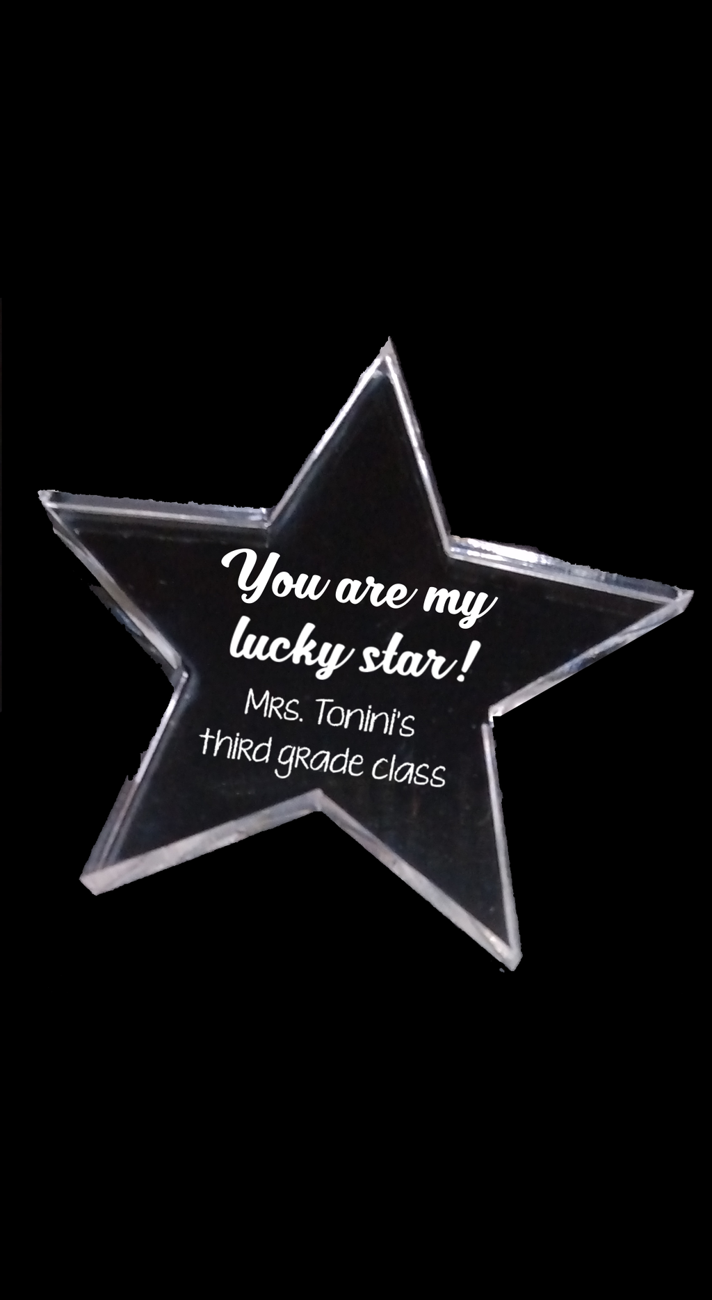 Lucky Star Acrylic Paperweight Trophy