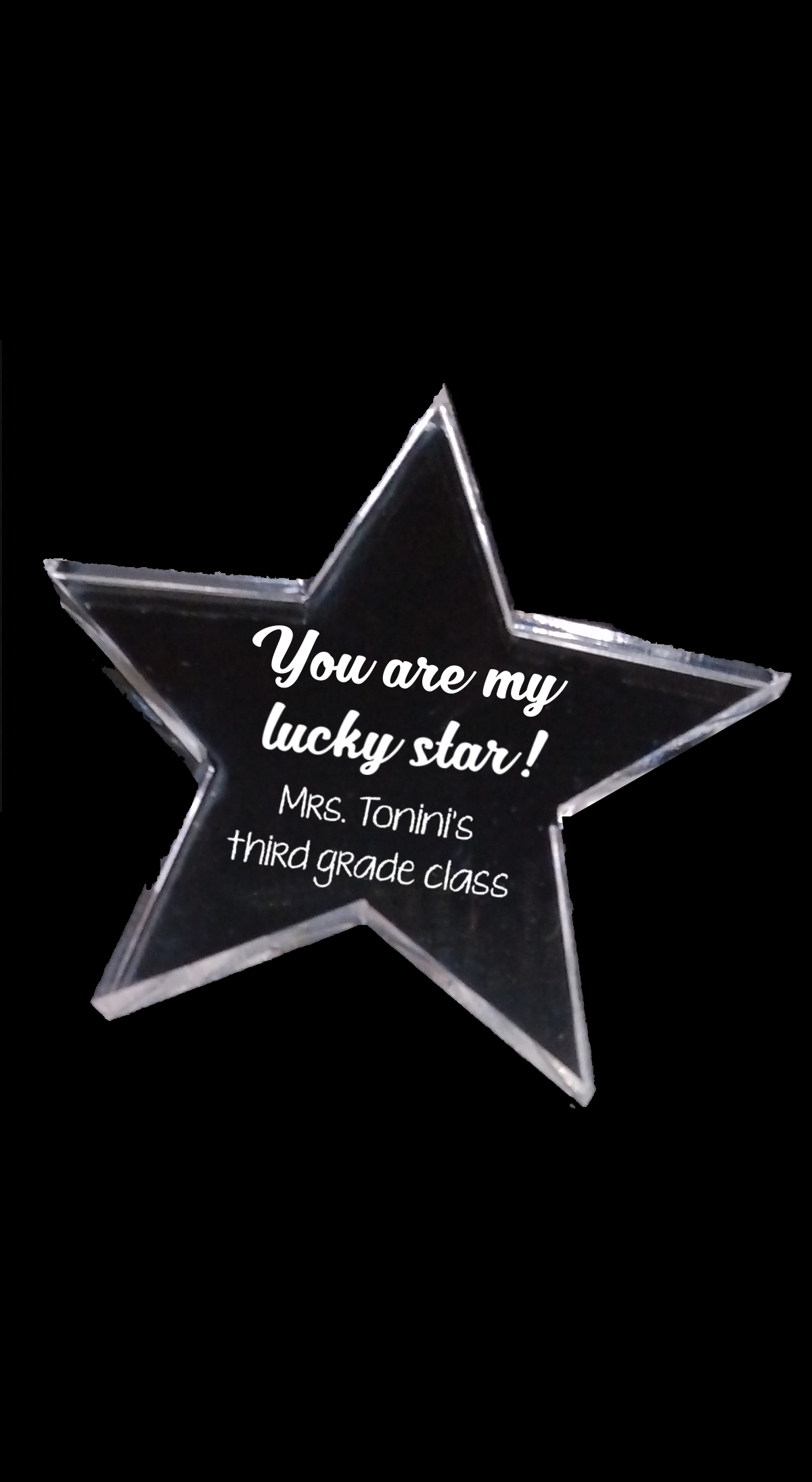 Lucky Star Acrylic Paperweight Trophy