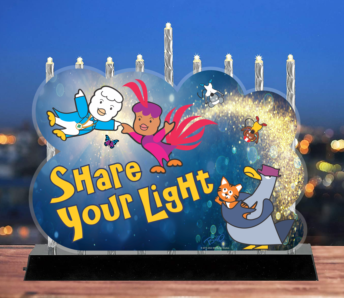 Send us your own graphics and we will make a menorah!