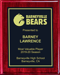 Polished Rosewood Finish Plaque - Full Metal Plate