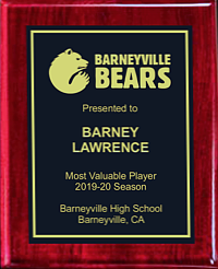 Polished Rosewood Finish Plaque - Full Metal Plate
