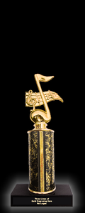 Single Figure Trophy on Round Column with Marble Base - 9"