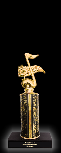 Single Figure Trophy on Round Column with Marble Base - 9"