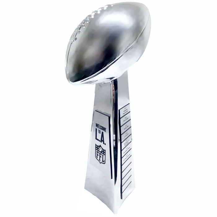 Silver Chrome Football Trophy Award