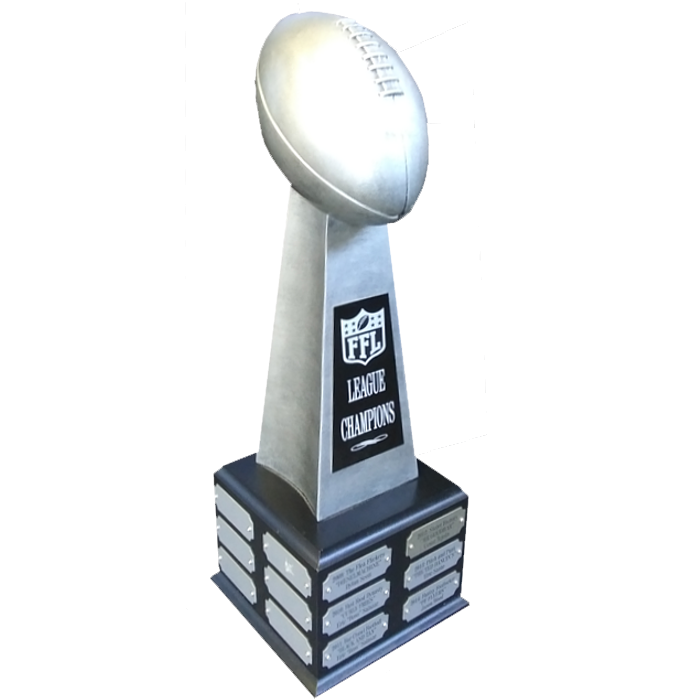 Silver Resin Football Tower Trophy Award