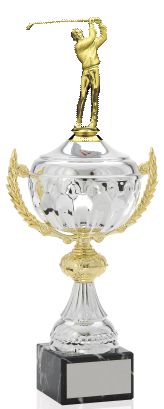 Victory Silver Metal Cup Trophy with Figurine (THREE SIZES)