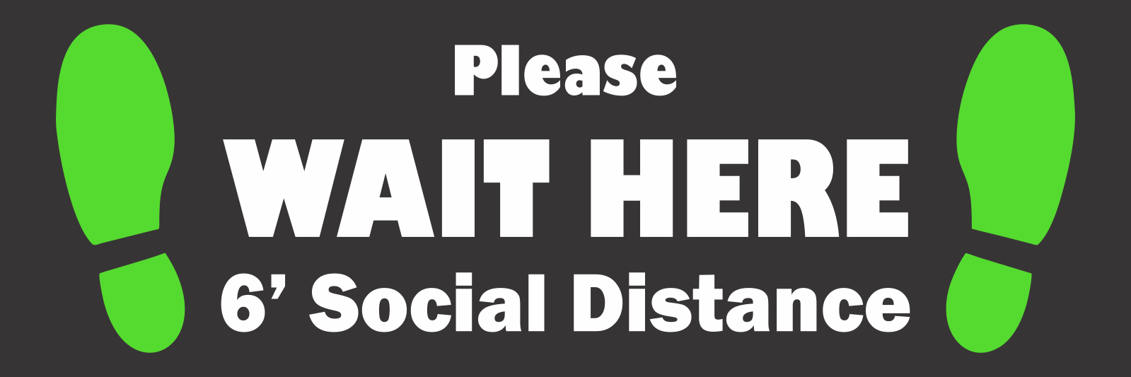 Social Distance Floor Sticker - Wait Here