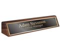 Walnut Desk Name Plate Holder Stand