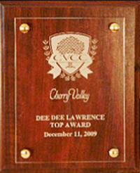 Walnut Finish Plaque - Floating Engraved Acrylic Plate