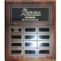 Walnut Finish Perpetual Plaque - 12 Metal Plates