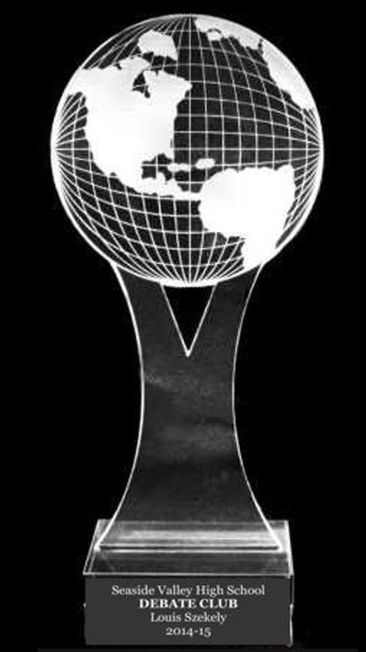 Acrylic Y Globe Trophy Award